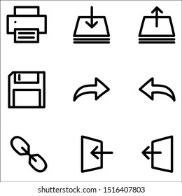 Application toolbar thin icons. Vector illustration.