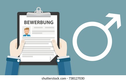 Application vector ("Bewerbung" in German). Eps 10 vector file.