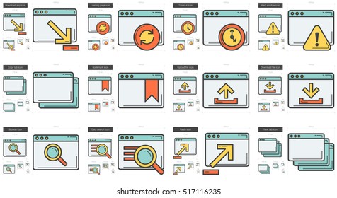 Application vector line icon set isolated on white background. Application line icon set for infographic, website or app. Scalable icon designed on a grid system.