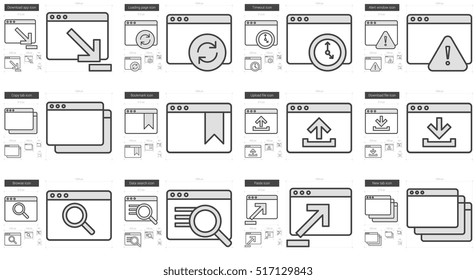 Application vector line icon set isolated on white background. Application line icon set for infographic, website or app. Scalable icon designed on a grid system.