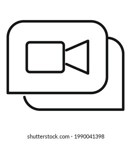 Video-Anrufsymbol für Anwendungen. Umriss-Videokonferenz, Vektorsymbol für Webdesign einzeln auf weißem Hintergrund