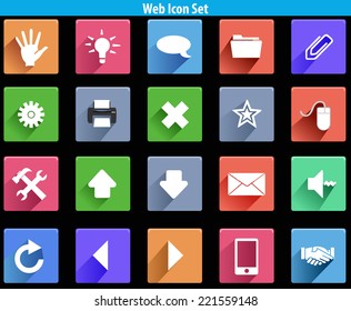 Application Web Icons Set in Flat Design with Long Shadows - vector eps10