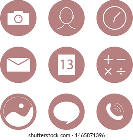Application ,website and contact vector icon set on white background