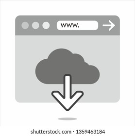 The application window the cloud download, monochrome
