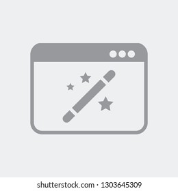 Application window with magic wand and stars