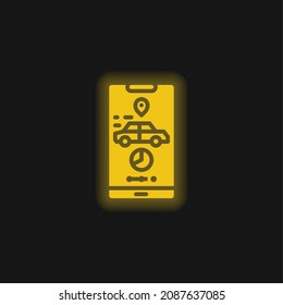 Application yellow glowing neon icon