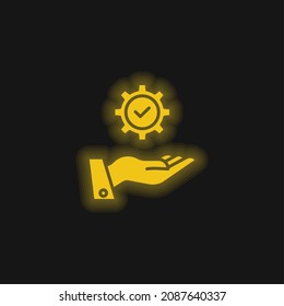 Application yellow glowing neon icon