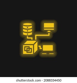Application yellow glowing neon icon