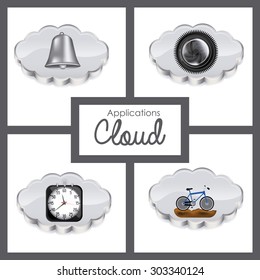 Applications Cloud digital design, vector illustration eps 10 