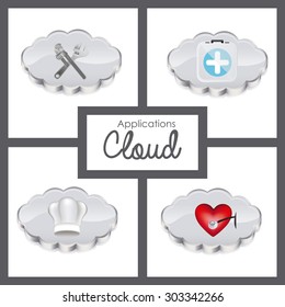 Applications Cloud digital design, vector illustration eps 10 