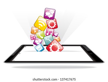 applications and devices with icons that come out