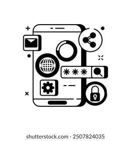 Applications Glyph Icon, Vector illustration