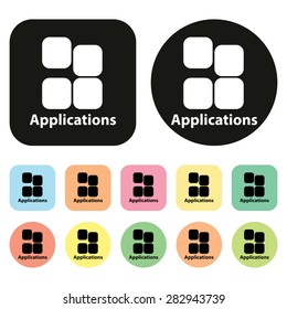 Applications icon. Mobile App icon. vector