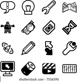 Applications Icon series set.  A vector icon set relating to computer applications