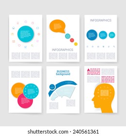 Applications and Infographic Concept. Flyer, Brochure Design Modern user interface (ux, ui) screen template for mobile smart phone or web site. Transparent blurred material design ui with icons. 