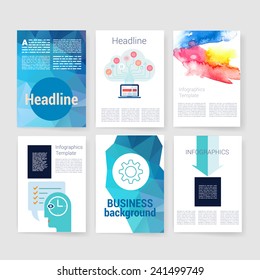 Applications and Infographic Concept. Flyer, Brochure Design Modern user interface (ux, ui) screen template for mobile smart phone or web site. Transparent blurred material design ui with icons. 