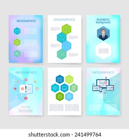 Applications and Infographic Concept. Flyer, Brochure Design Modern user interface (ux, ui) screen template for mobile smart phone or web site. Transparent blurred material design ui with icons. 