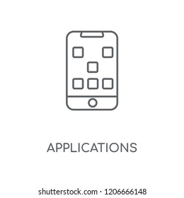Applications linear icon. Applications concept stroke symbol design. Thin graphic elements vector illustration, outline pattern on a white background, eps 10.