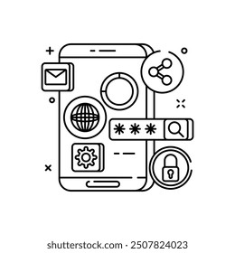 Applications Outline Icon, Vector illustration