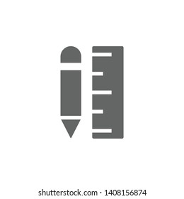 Applications, pencil, rule icon. Element of materia flat tools icon