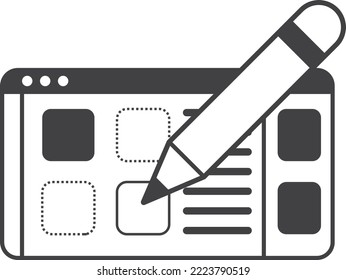 Applications and pencils illustration in minimal style isolated on background