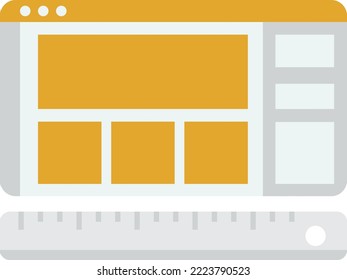 Applications and rulers illustration in minimal style isolated on background