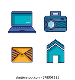 applications web icons set media items