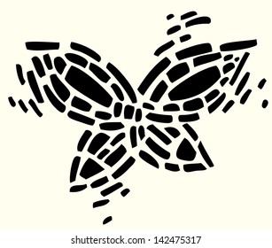 Applicative solution butterfly. Stylized sign.