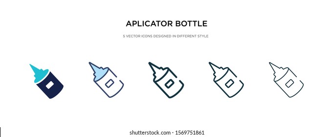 applicator bottle icon in different style vector illustration. two colored and black applicator bottle vector icons designed in filled, outline, line and stroke style can be used for web, mobile, ui