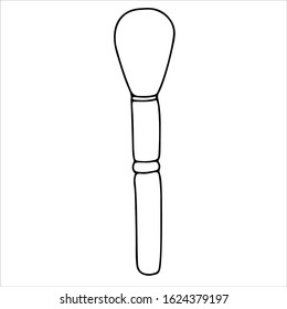 Вye applicator brush makeup. Hand draw style. Vector stock illustration. Isolated on a white background.