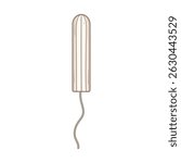 applicator tampon cartoon. comfort organic, compact insertion, protection flow applicator tampon sign. isolated symbol vector illustration