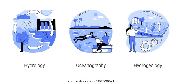 Applied Geoscience Abstract Concept Vector Illustrations.