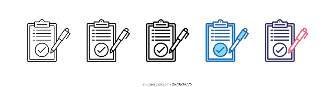 Applied Icon In 5 Different Styles Set Collection.