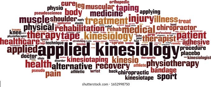 Applied kinesiology word cloud concept. Collage made of words about applied kinesiology. Vector illustration 