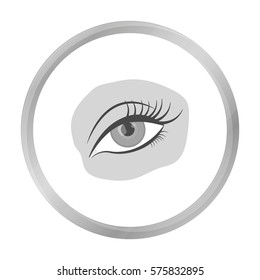 Applied mascara icon in monochrome style isolated on white background. Make up symbol stock vector illustration.