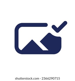 Archivo de foto aplicado icono ui de píxel negro perfecto sólido. Editar aplicación. Imagen aprobada. Añadiendo contenido. Símbolo de silueta en el espacio blanco. Pictograma de glifo para web, móvil. Imagen vectorial aislada