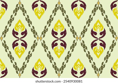 

The applied Thai pattern has a complex design with unique and striking colors. The pattern is in the form of a flower. It is suitable for the textile industry, interior decoration, and backdrops..