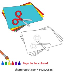 Applique to be colored, the coloring book to educate preschool kids with easy kid educational gaming and primary education of simple game level.