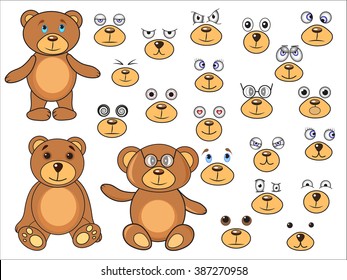 Applique, body parts of a bear in the vector EPS 10