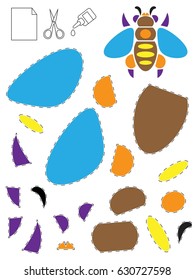 Applique for children, bee