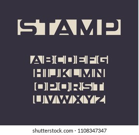 Applique font, negative space letters set, unusual uppercase bold alphabet for news feed and newspaper heading text. Modern typography, vector symbols collection, logo and monogram template.