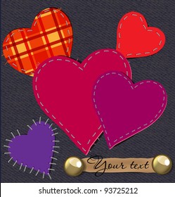Applique with hearts. EPS 10