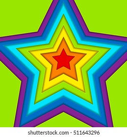 Applique stars of the paper in rainbow colors. Creative abstract background for your design. LGBT colors, symbol of peace, gay culture. Vector illustration