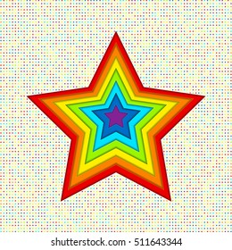 Applique stars of the paper in rainbow colors. Creative abstract background for your design. LGBT colors, symbol of peace, gay culture. Vector illustration