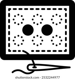 Applique Work concept, edges are covered and stitches are hidden vector icon design, Bespoke tailoring symbol, Made-to-measure clothing sign,Sew and Tailor materials stock illustration