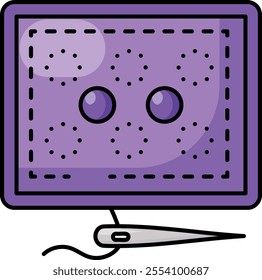 Applique Work concept, edges are covered and stitches are hidden colorline vector, Bespoke tailoring symbol, custom measure clothing sign,Sew and Tailor materials stock illustration