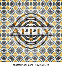 Apply arabic style emblem. Arabesque decoration.
