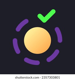 Apply breathe animation effect flat gradient fill ui icon for dark theme. Video production software. Pixel perfect color pictogram. GUI, UX design on black space. Vector isolated RGB illustration