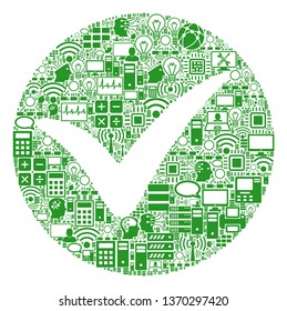 Apply collage icon combined for bigdata and computing illustrations. Vector apply mosaics are united from computer, calculator, connections, wi-fi, network, interface icons into abstract collage.