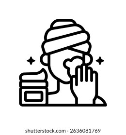 Apply Cream Icon Line Vector Illustration